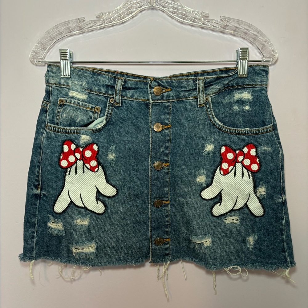 Zara Disney Denim Mini Skirt Size M